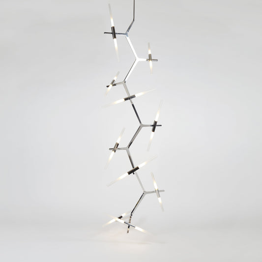 Kaievra Cascade LED Chandelier Machined Aluminum & Glass