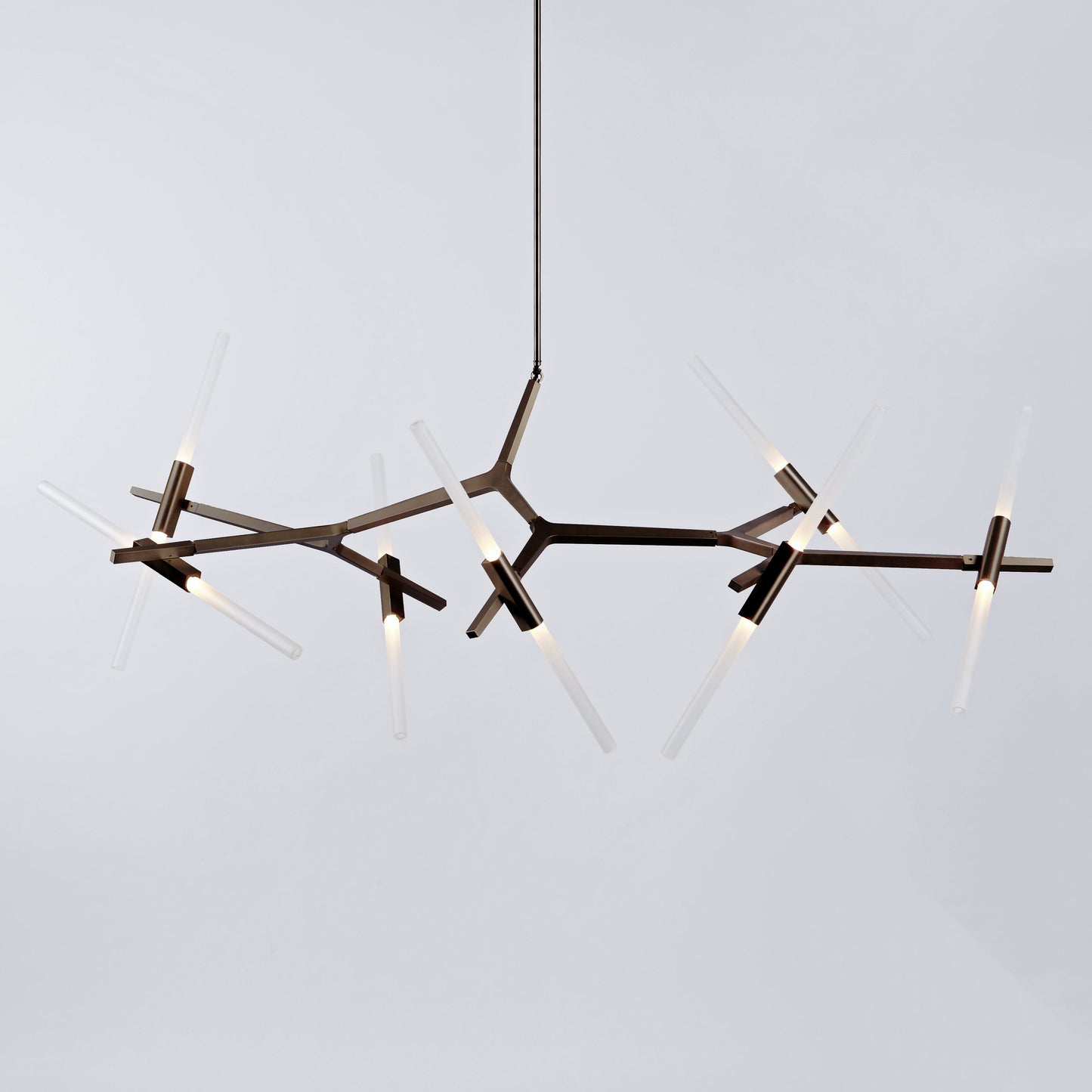 Kaievra LED Chandelier Machined Aluminum & Glass 33"W x 25"D