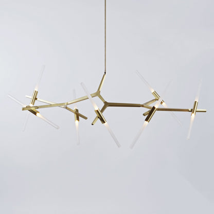 Kaievra LED Chandelier Machined Aluminum & Glass 33"W x 25"D