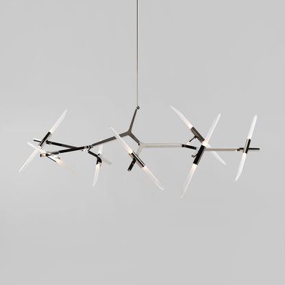 Kaievra LED Chandelier Machined Aluminum & Glass 33"W x 25"D