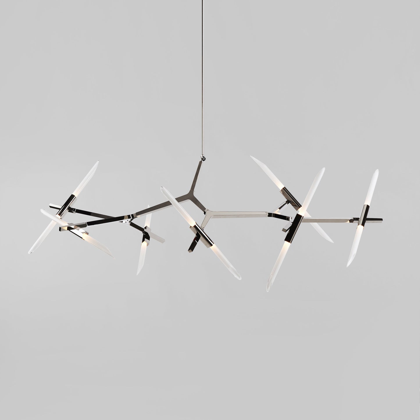 Kaievra LED Chandelier Machined Aluminum & Glass 33"W x 25"D