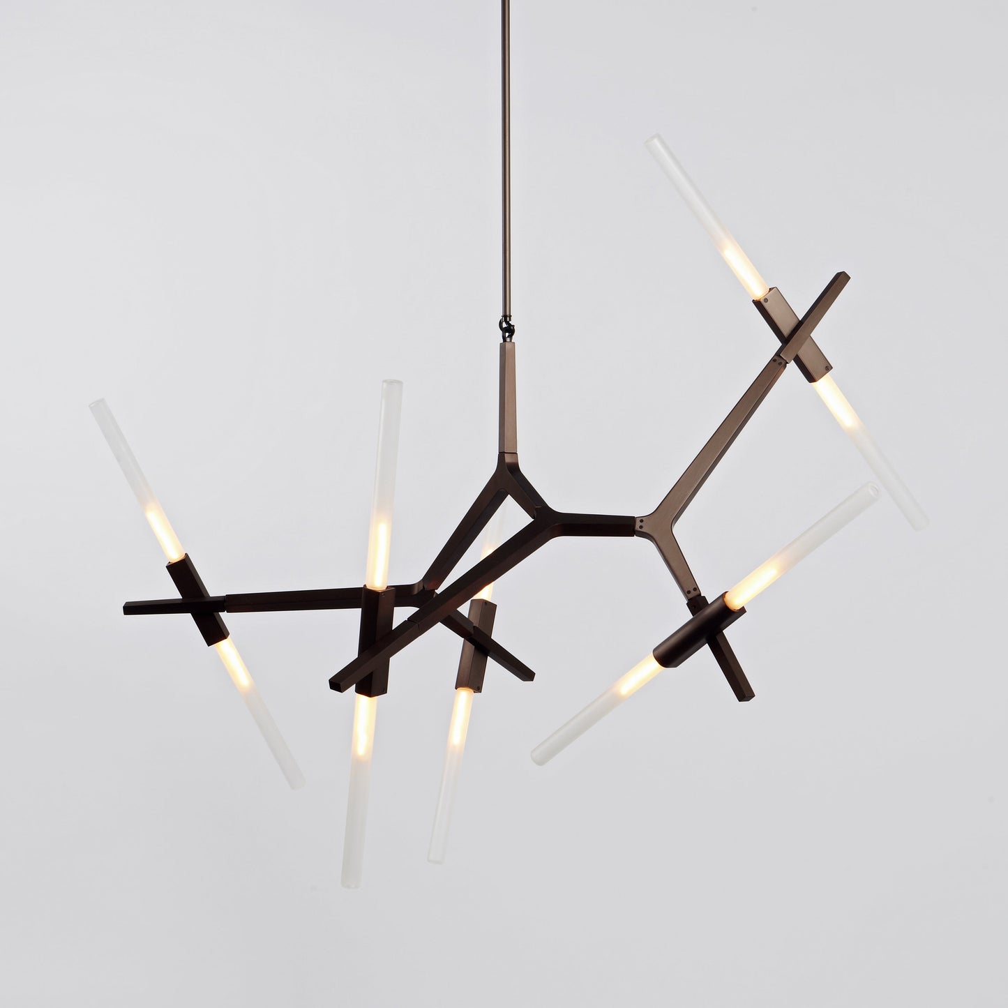 Kaievra LED Chandelier Machined Aluminum & Glass 33"W x 25"D