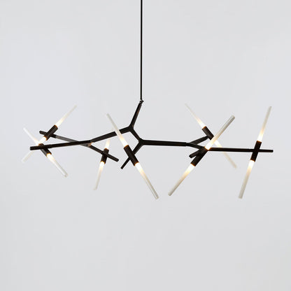 Kaievra LED Chandelier Machined Aluminum & Glass 33"W x 25"D
