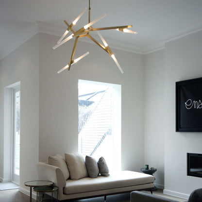 Kaievra LED Chandelier Machined Aluminum & Glass 33"W x 25"D