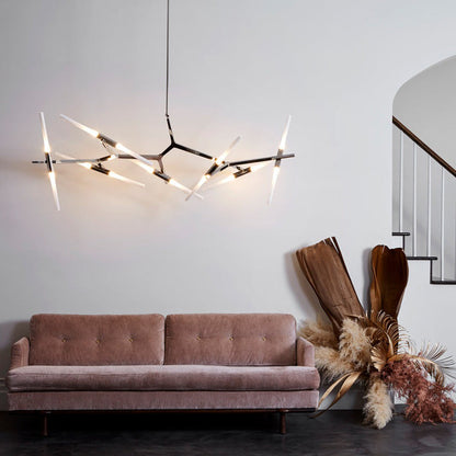 Kaievra LED Chandelier Machined Aluminum & Glass 33"W x 25"D