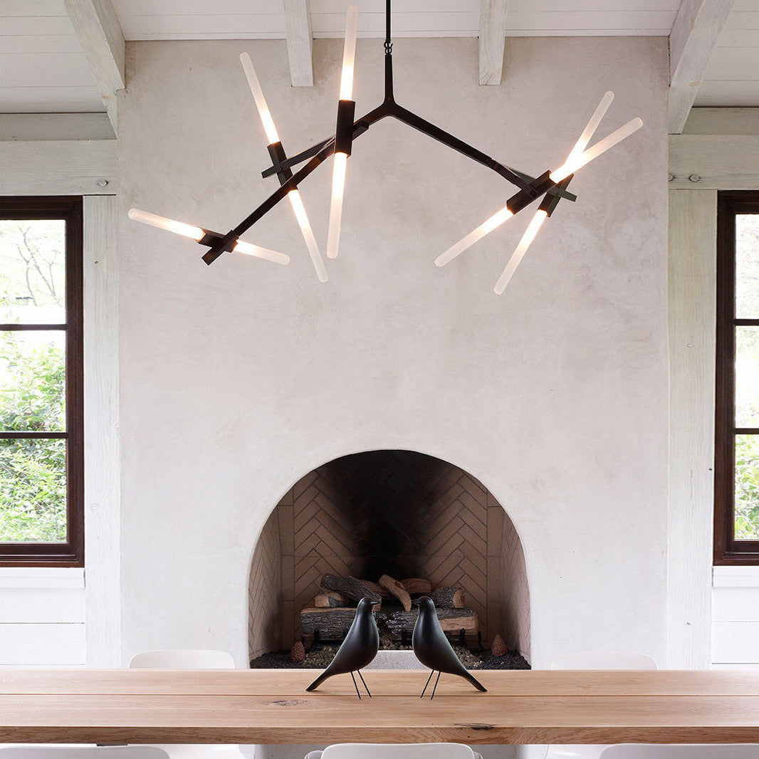 Kaievra LED Chandelier Machined Aluminum & Glass 33"W x 25"D