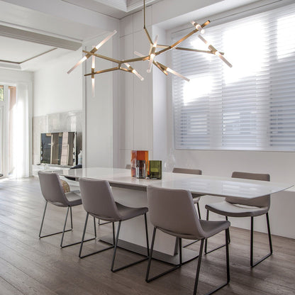 Kaievra LED Chandelier Machined Aluminum & Glass 33"W x 25"D