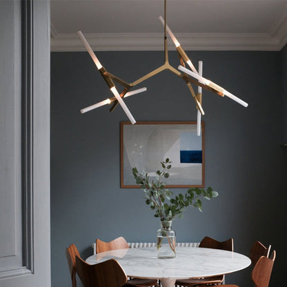 Kaievra LED Chandelier Machined Aluminum & Glass 33"W x 25"D