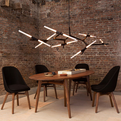 Kaievra LED Chandelier Machined Aluminum & Glass 33"W x 25"D