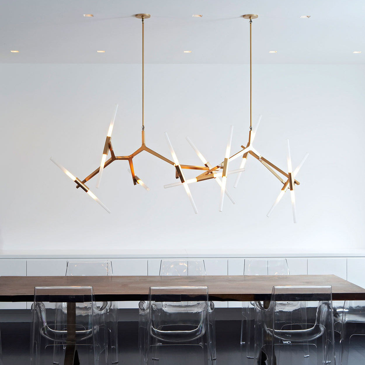 Kaievra LED Chandelier Machined Aluminum & Glass 33"W x 25"D