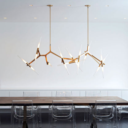 Kaievra LED Chandelier Machined Aluminum & Glass 33"W x 25"D