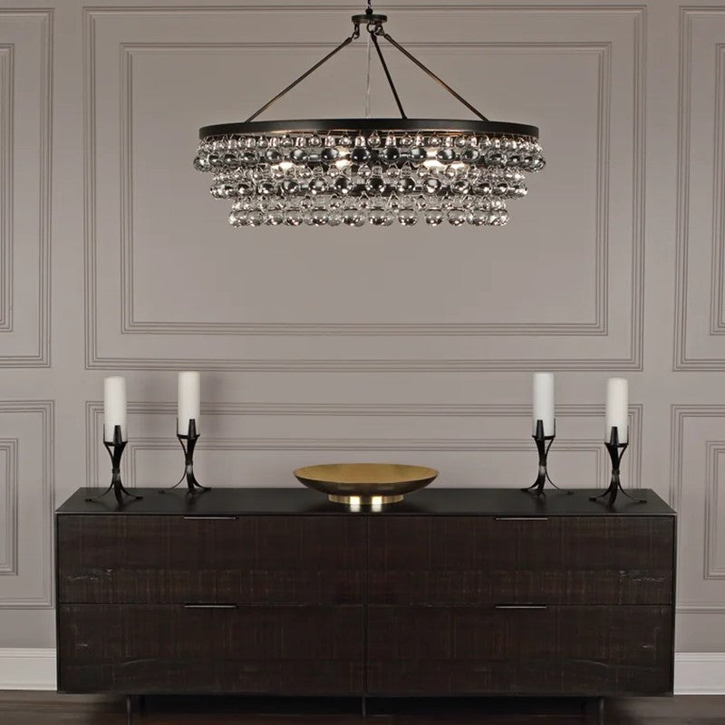 Abe Waterdrop Crystal Round Chandelier 35" - Richardrider