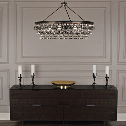 Abe Waterdrop Crystal Round Chandelier 35" - Richardrider