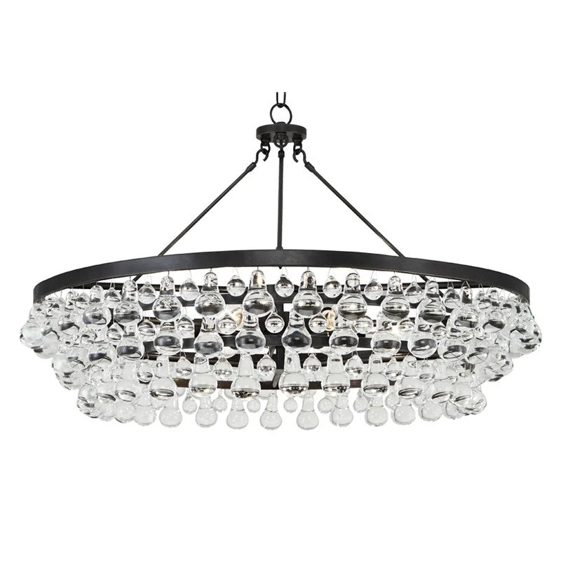 Abe Waterdrop Crystal Round Chandelier 35" - Richardrider