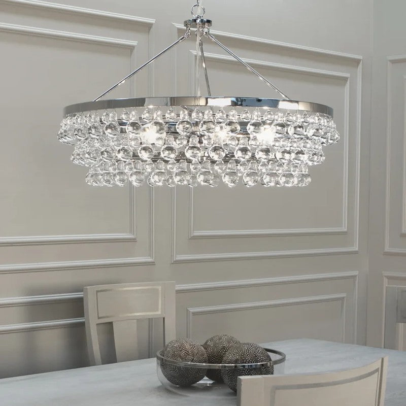 Abe Waterdrop Crystal Round Chandelier 35" - Richardrider