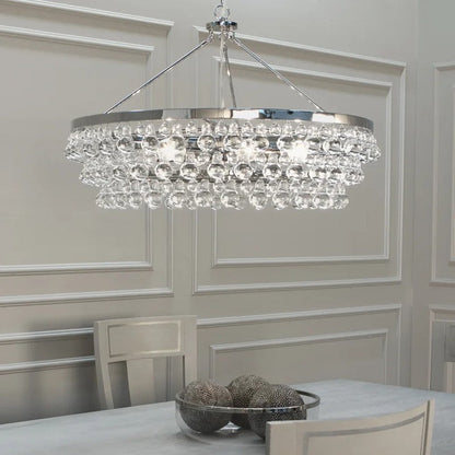 Abe Waterdrop Crystal Round Chandelier 35" - Richardrider