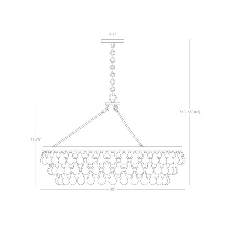 Abe Waterdrop Crystal Round Chandelier 35" - Richardrider