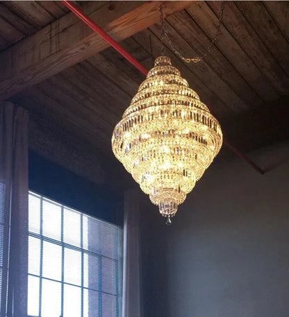 Chrome/ Silver/ Gold Extra Large Chandelier For Foyer Living Room Staircase Crystal Ceiling Lighting Fixture - Richardrider