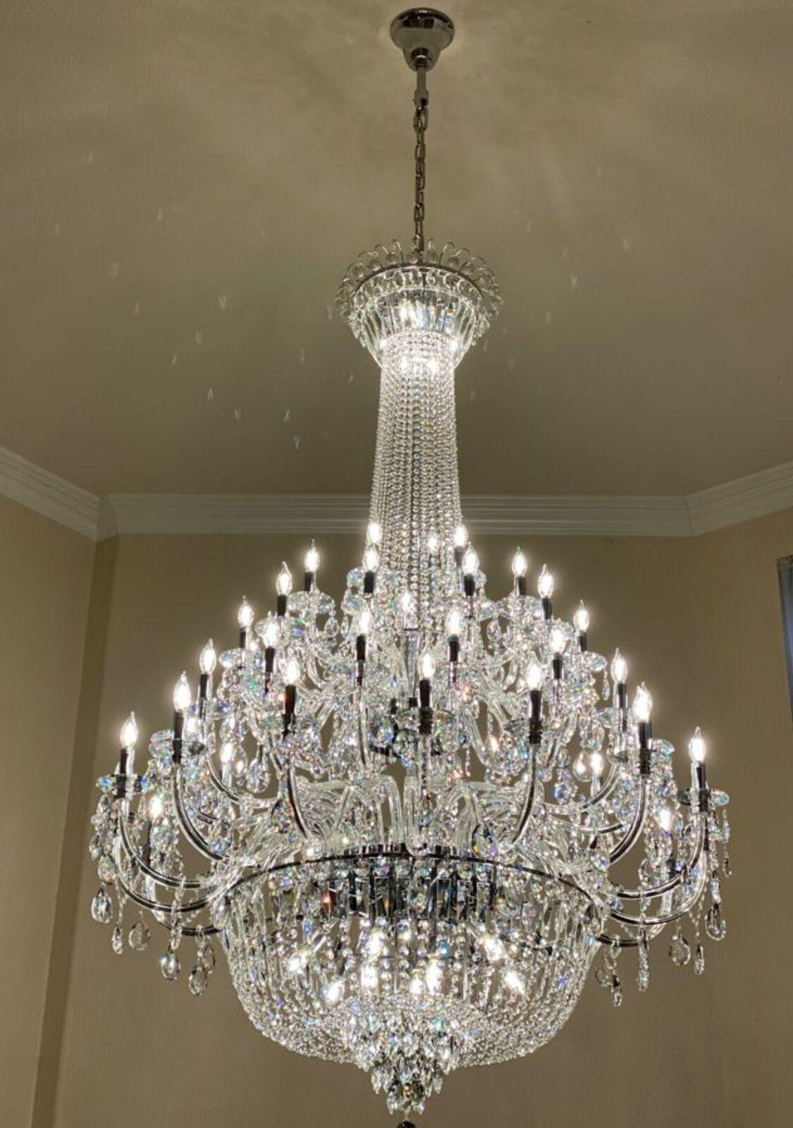 Extra Large European-style Multi-layers Candle Luxury Crystal Chandelier Gold Art Foyer/Staircase Decorative Light Fixture - Richardrider