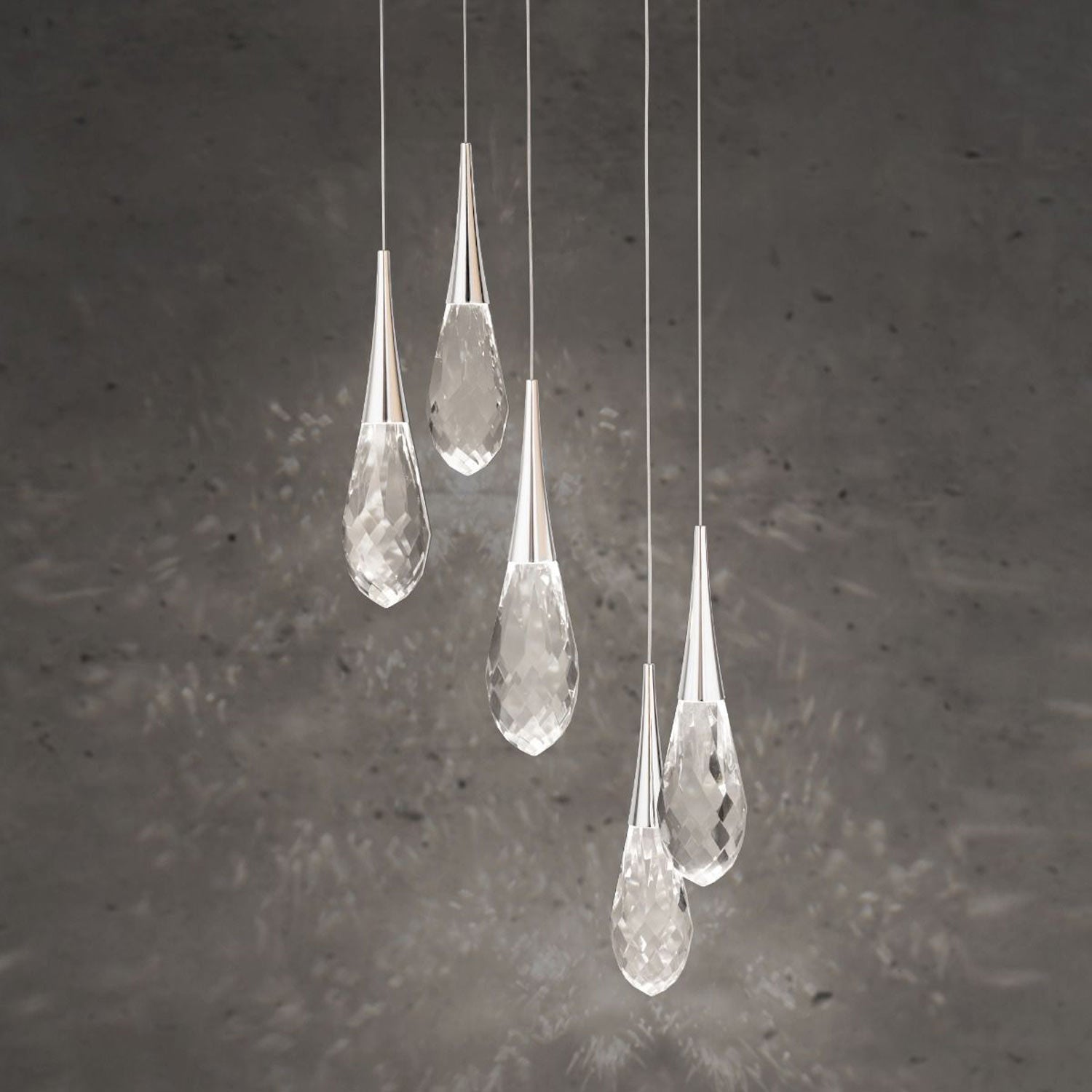 Hibiscus LED Crystal Multi Light Pendant Light - Richardrider