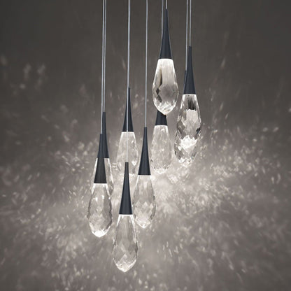 Hibiscus LED Crystal Multi Light Pendant Light - Richardrider