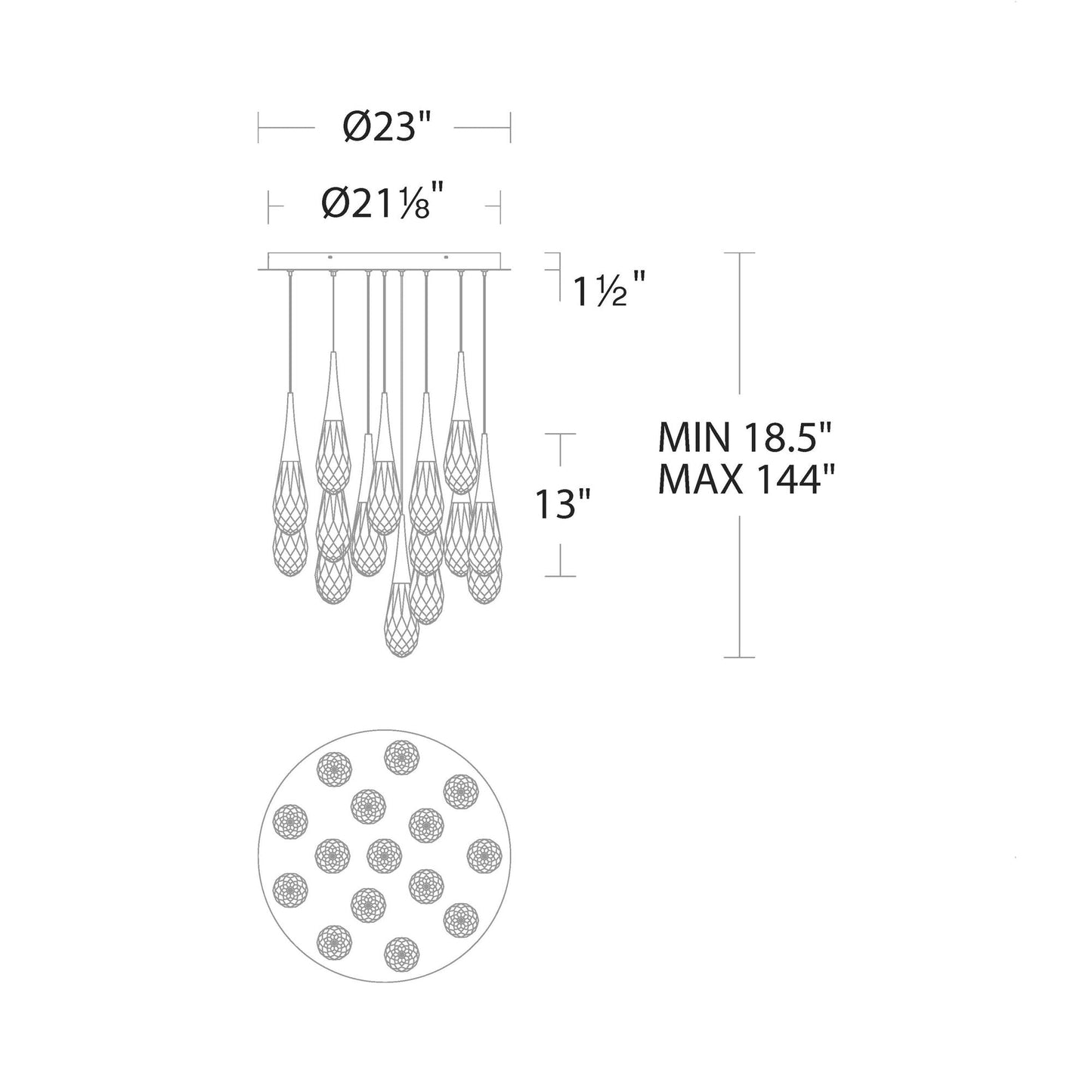 Hibiscus LED Crystal Multi Light Pendant Light - Richardrider