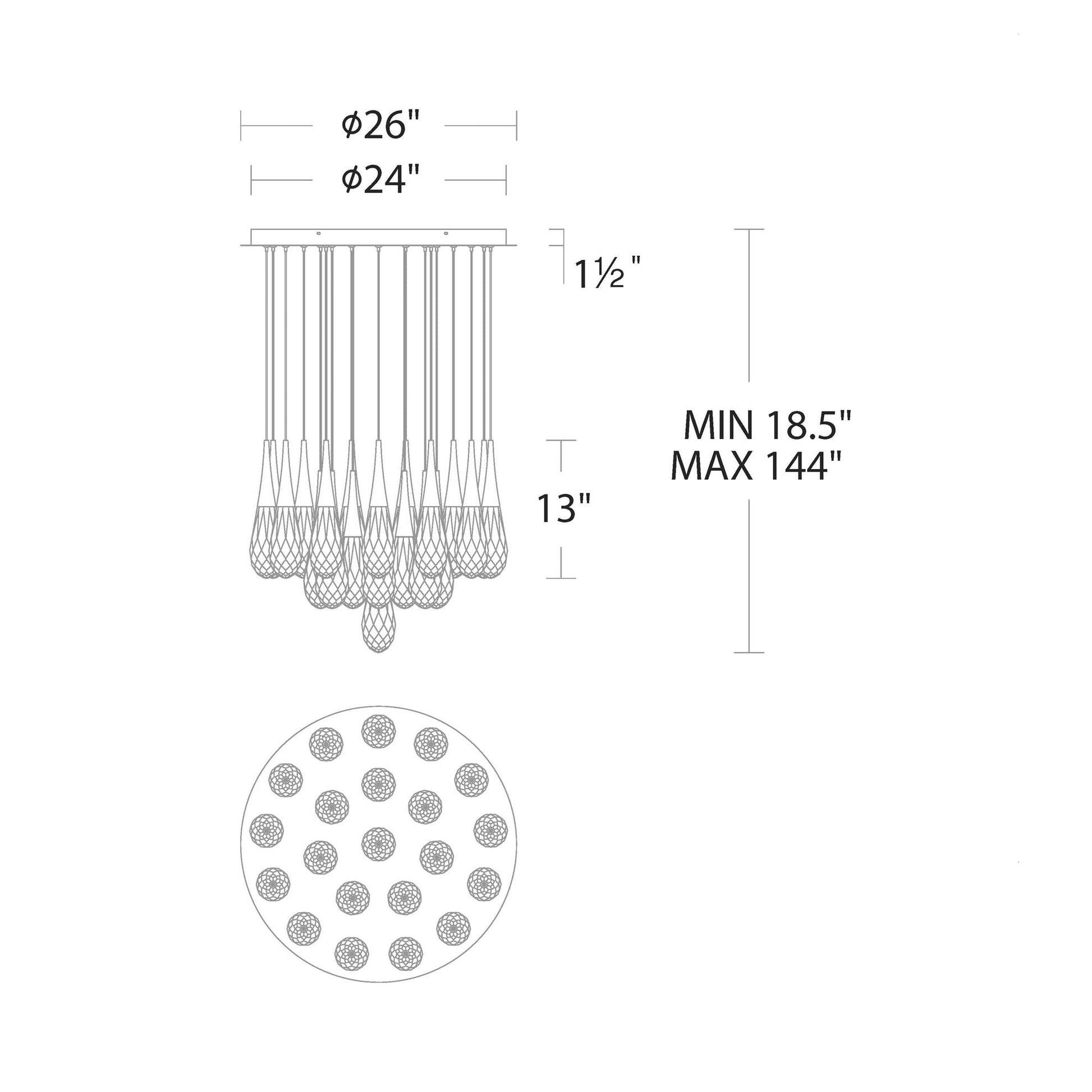 Hibiscus LED Crystal Multi Light Pendant Light - Richardrider