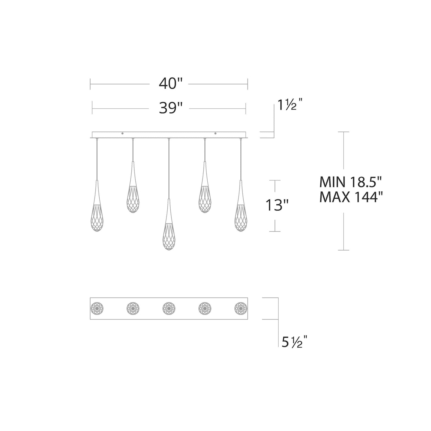 Hibiscus Linear LED Multi Pendant Light - Richardrider