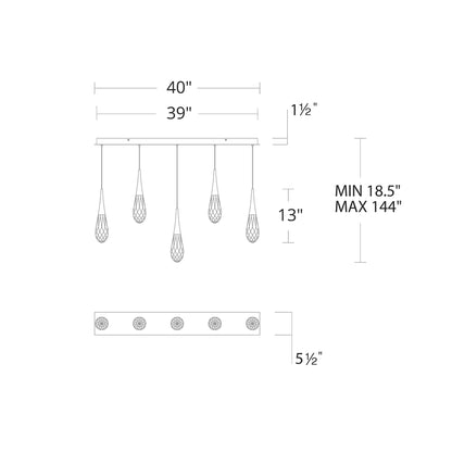 Hibiscus Linear LED Multi Pendant Light - Richardrider
