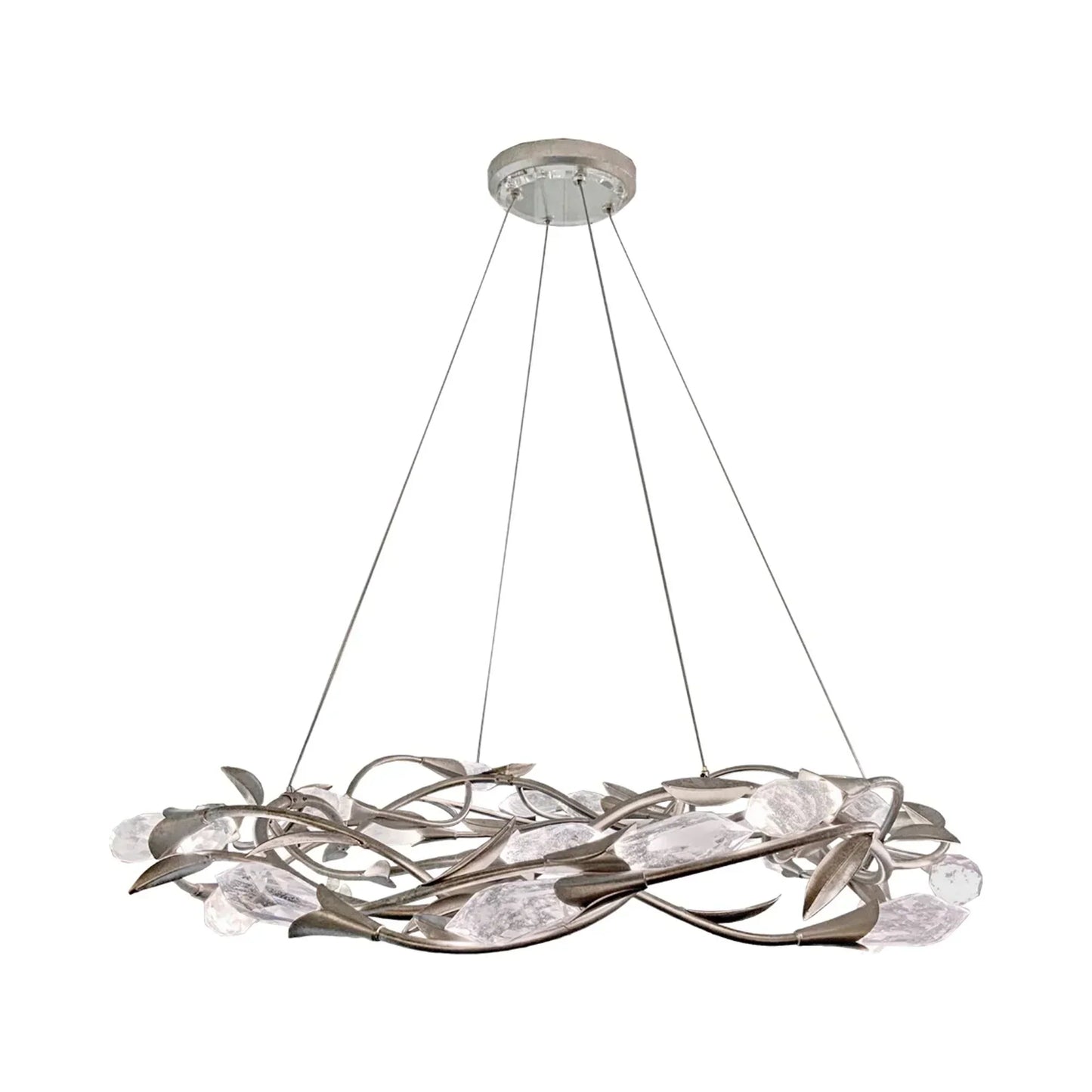 Modern Linear/Round Floral Branches Crystal Chandelier - Richardrider