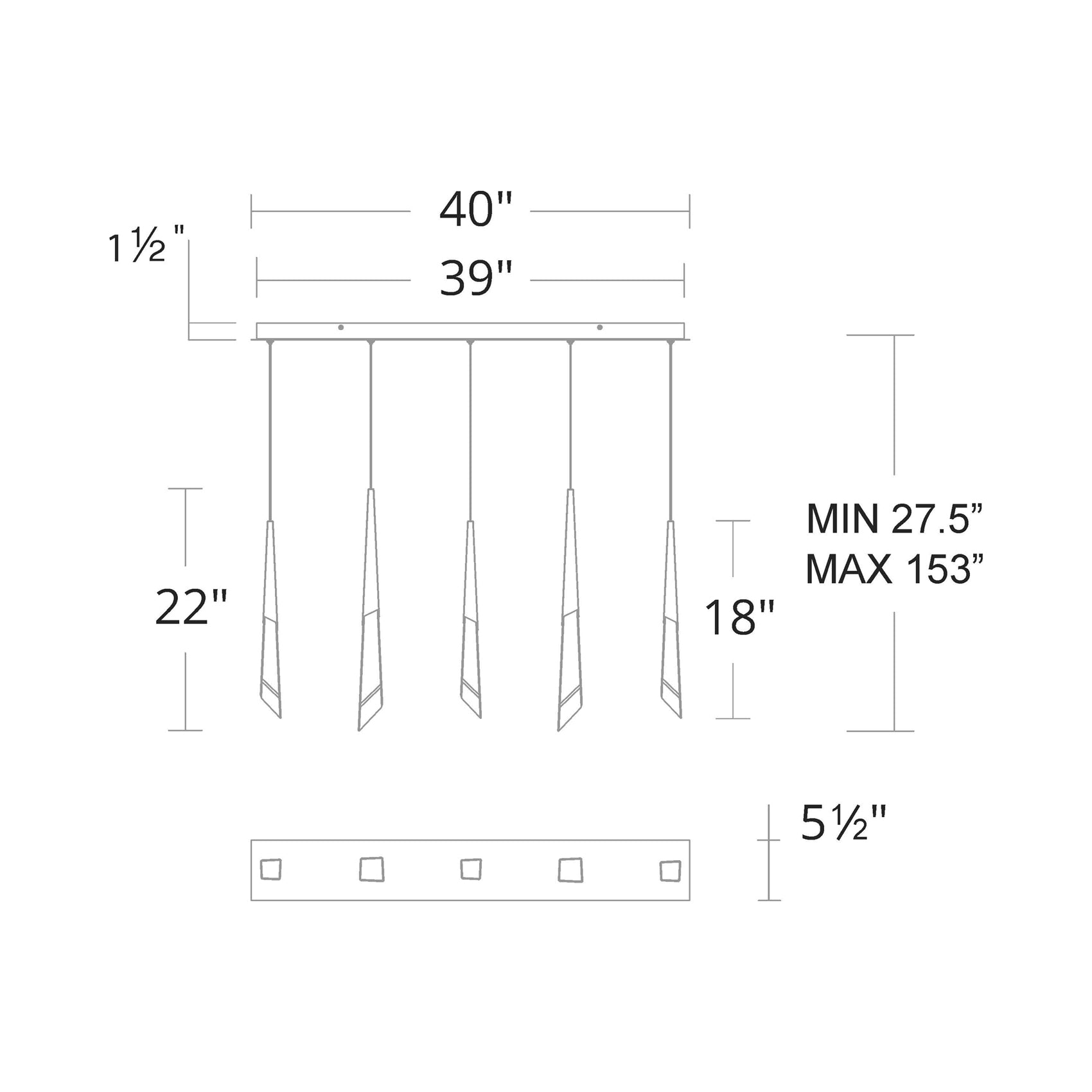 Solitude Linear LED Multi Pendant Light - Richardrider