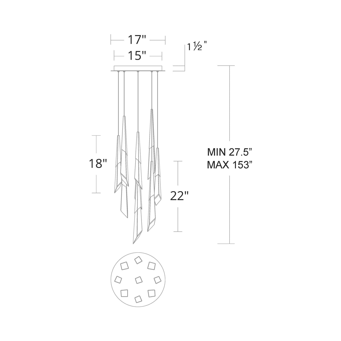 Solitude Round LED Multi Chandelier - Richardrider