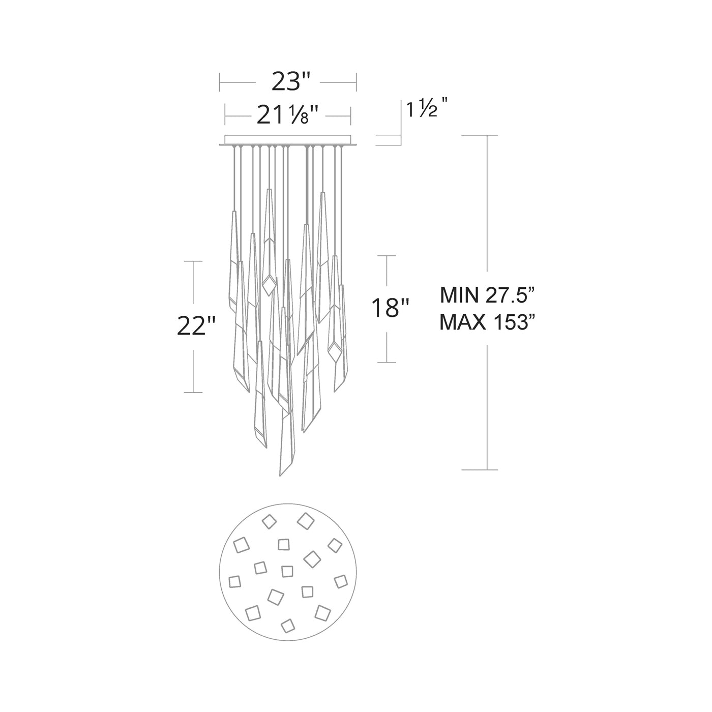 Solitude Round LED Multi Chandelier - Richardrider