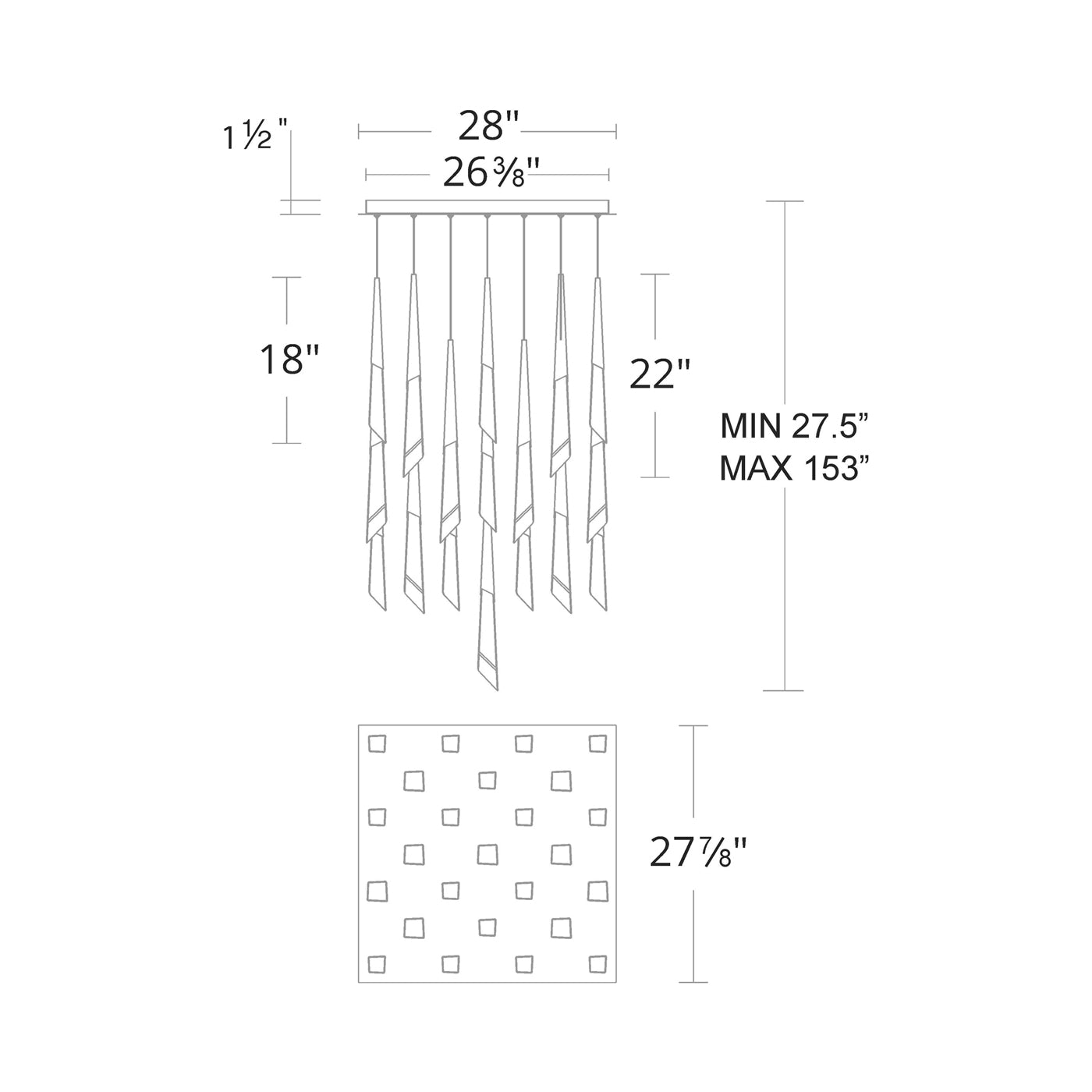 Solitude Square LED Multi Pendant Light - Richardrider