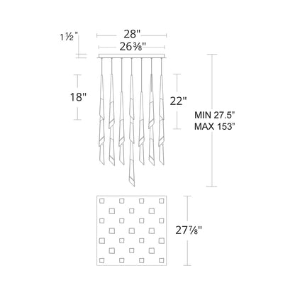 Solitude Square LED Multi Pendant Light - Richardrider