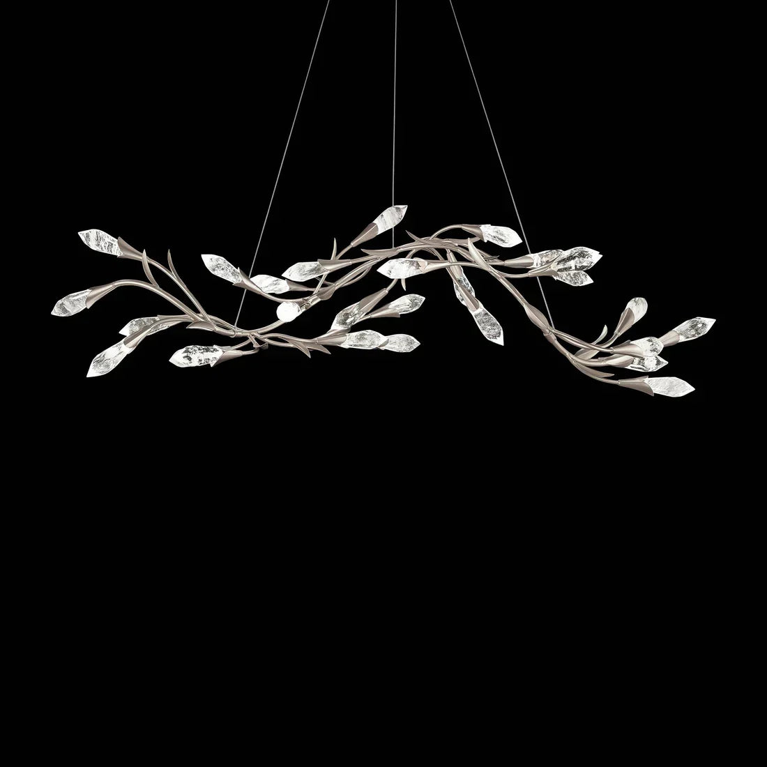 Modern Linear/Round Floral Branches Crystal Chandelier - Richardrider