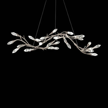 Modern Linear/Round Floral Branches Crystal Chandelier - Richardrider