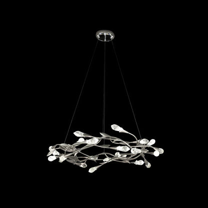 Modern Linear/Round Floral Branches Crystal Chandelier - Richardrider