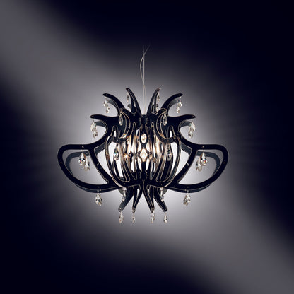 Jaratane Pendant Light Opalflex & Cristalflex & Pewterflex 33.75"W x 33.75"D