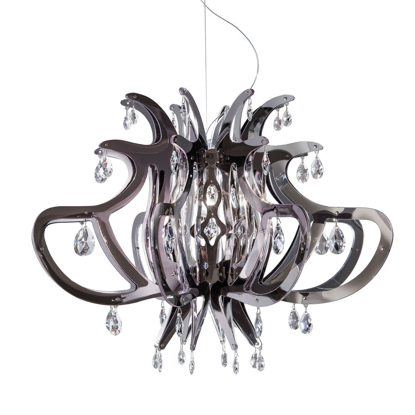 Jaratane Pendant Light Opalflex & Cristalflex & Pewterflex 33.75"W x 33.75"D