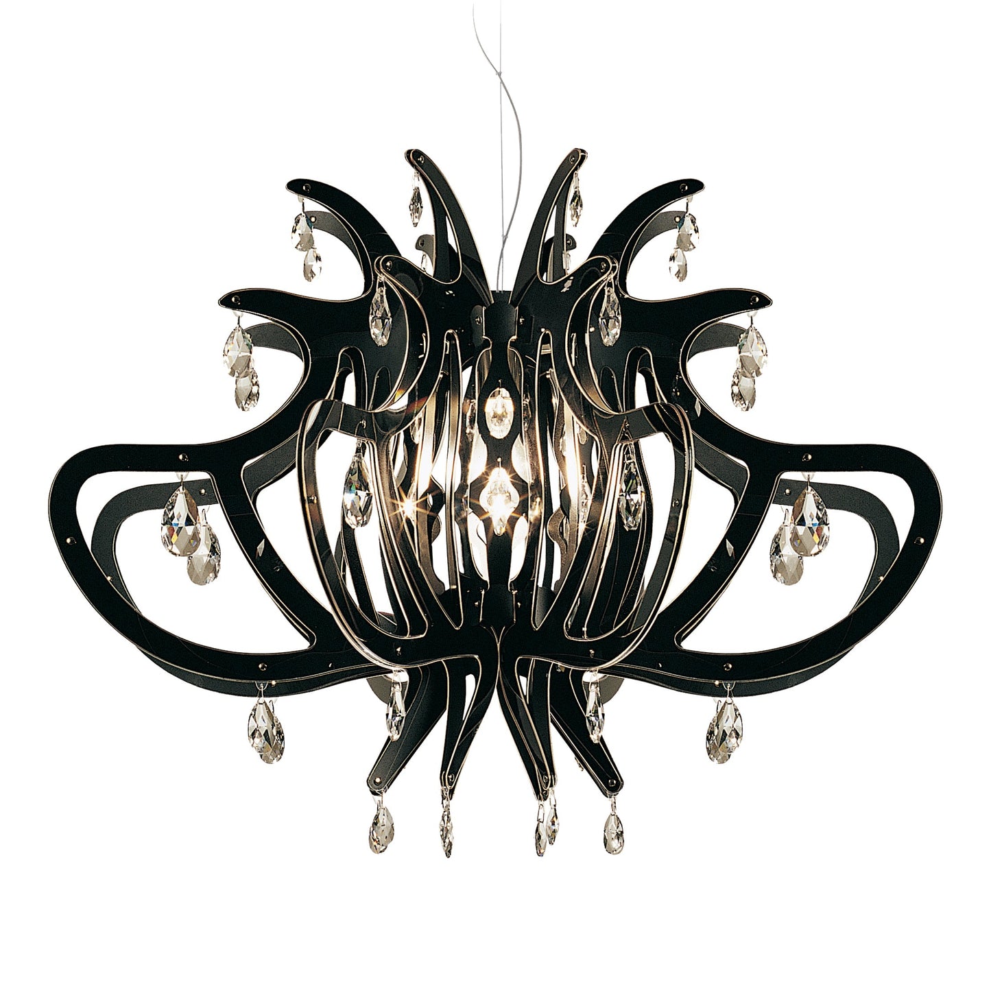 Jaratane Pendant Light Opalflex & Cristalflex & Pewterflex 33.75"W x 33.75"D