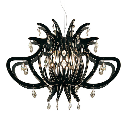 Jaratane Pendant Light Opalflex & Cristalflex & Pewterflex 33.75"W x 33.75"D