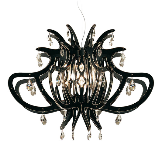 Jaratane Pendant Light Opalflex & Cristalflex & Pewterflex 33.75"W x 33.75"D