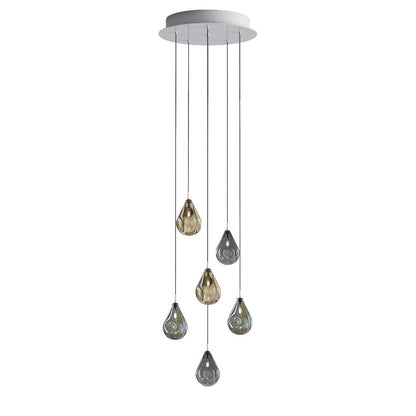 Dorarion Mini Round LED Chandelier Mouth-blown Crystal With Metal Coating 10.2"D