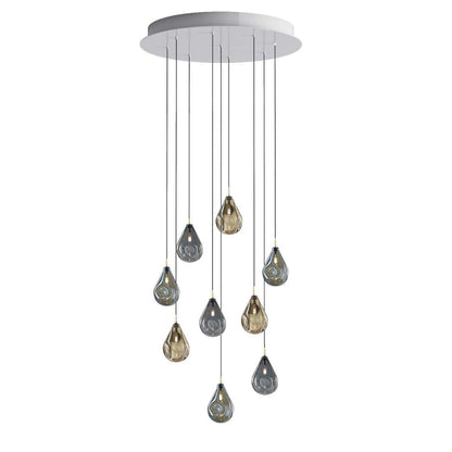 Dorarion Mini Round LED Chandelier Mouth-blown Crystal With Metal Coating 10.2"D