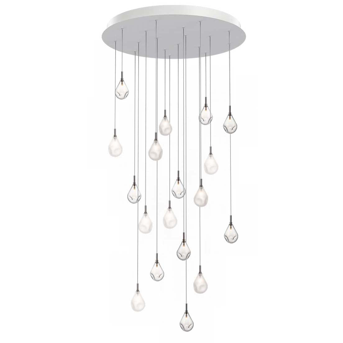 Dorarion Mini Round LED Chandelier Mouth-blown Crystal With Metal Coating 10.2"D