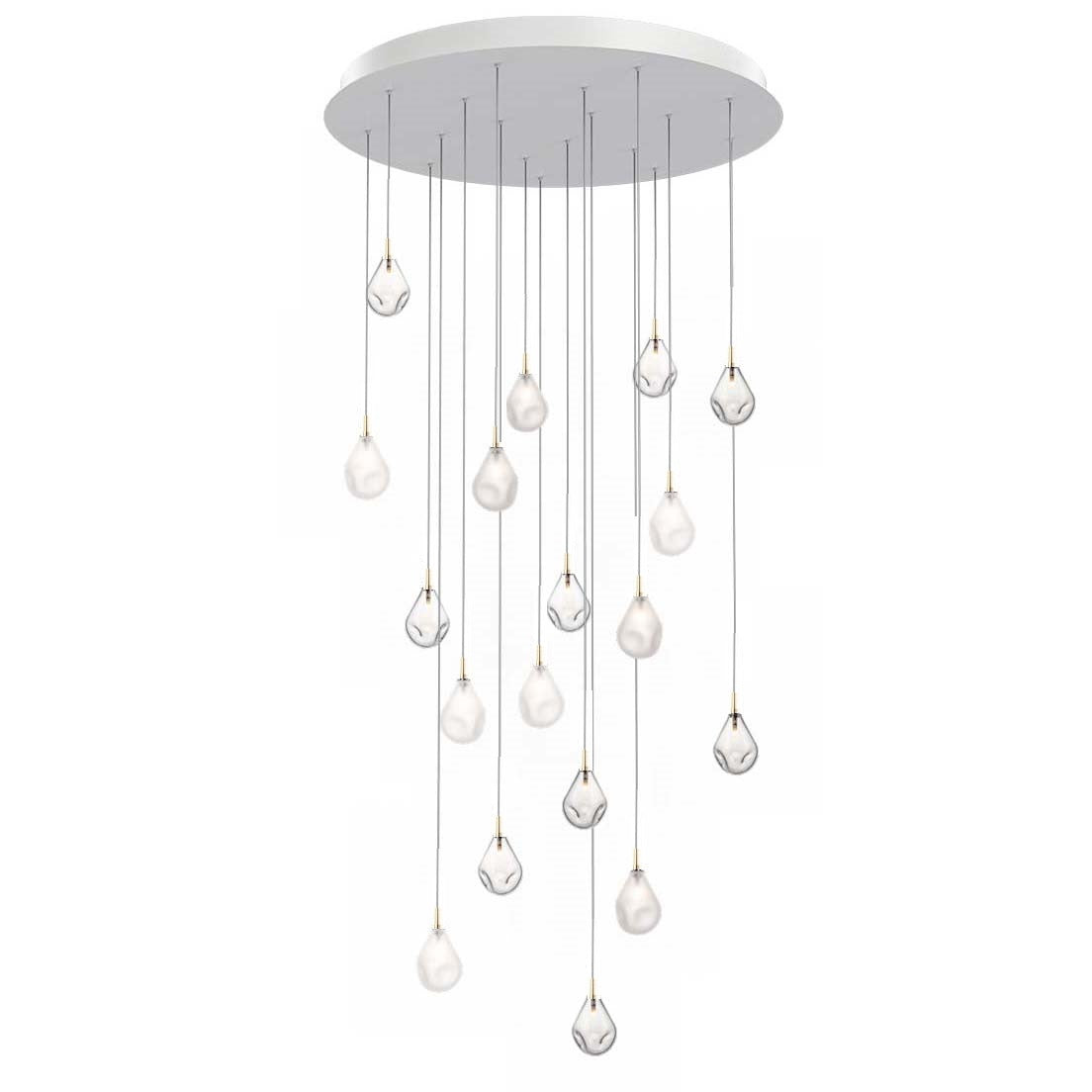Dorarion Mini Round LED Chandelier Mouth-blown Crystal With Metal Coating 10.2"D