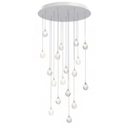 Dorarion Mini Round LED Chandelier Mouth-blown Crystal With Metal Coating 10.2"D