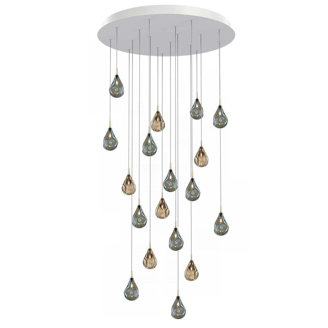 Dorarion Mini Round LED Chandelier Mouth-blown Crystal With Metal Coating 10.2"D