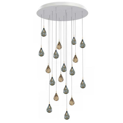Dorarion Mini Round LED Chandelier Mouth-blown Crystal With Metal Coating 10.2"D
